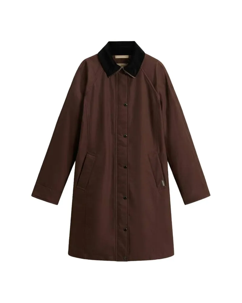 Woolrich Damen Mantel aus Ramar Cloth Braun