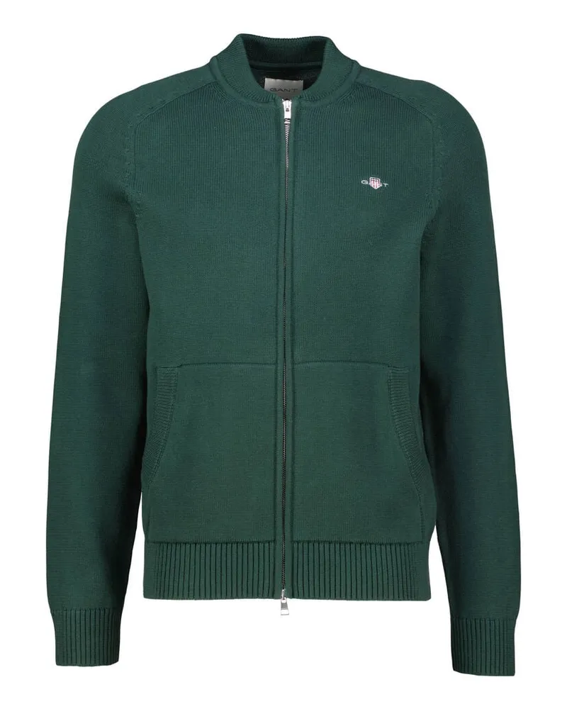 Gant Herren Strickjacke aus Baumwolle Grün