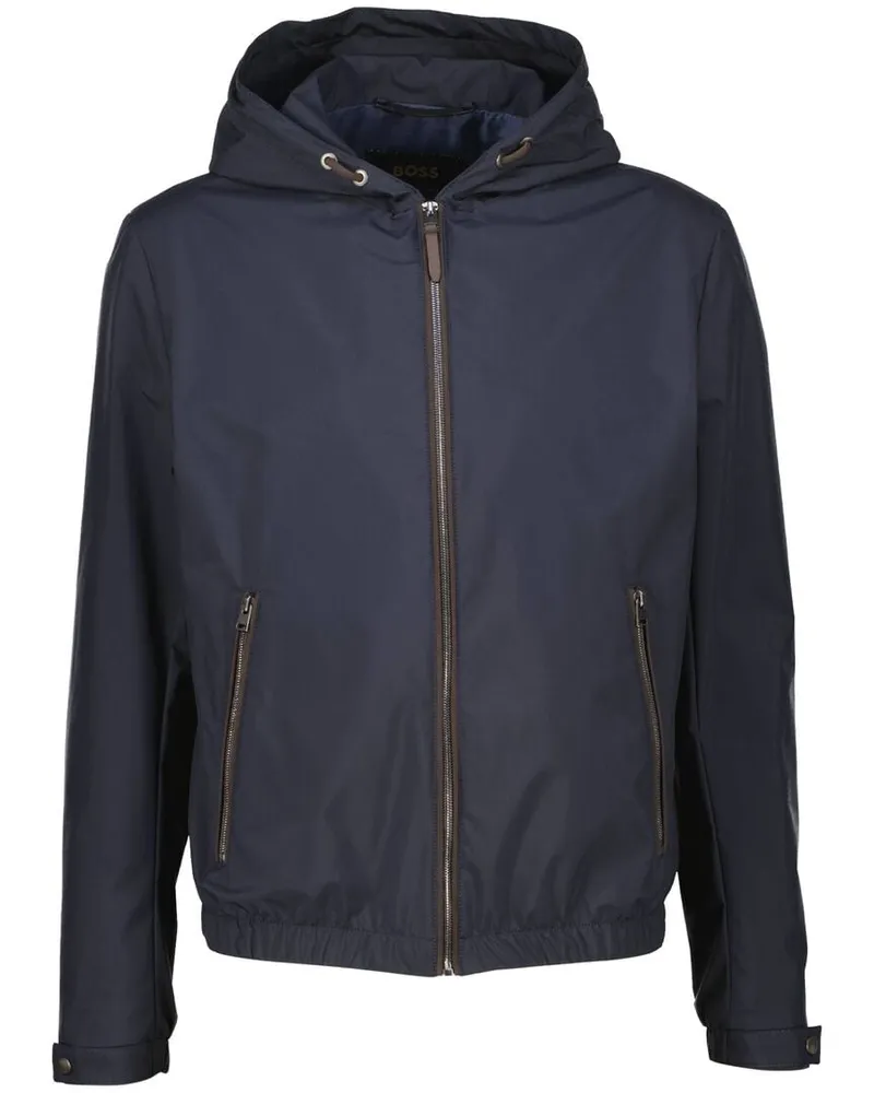 HUGO BOSS Herren Jacke mit Kapuze L-CALFO Marine