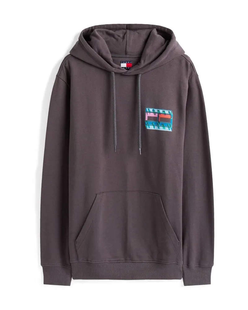 Tommy Hilfiger Herren Hoodie aus Baumwolle TJM REG DNA FLAG PLAY Schwarz