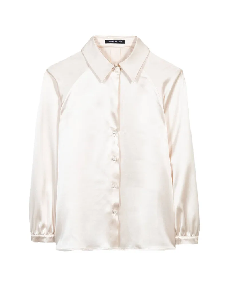 Luisa Cerano Damen Seidenbluse Offwhite