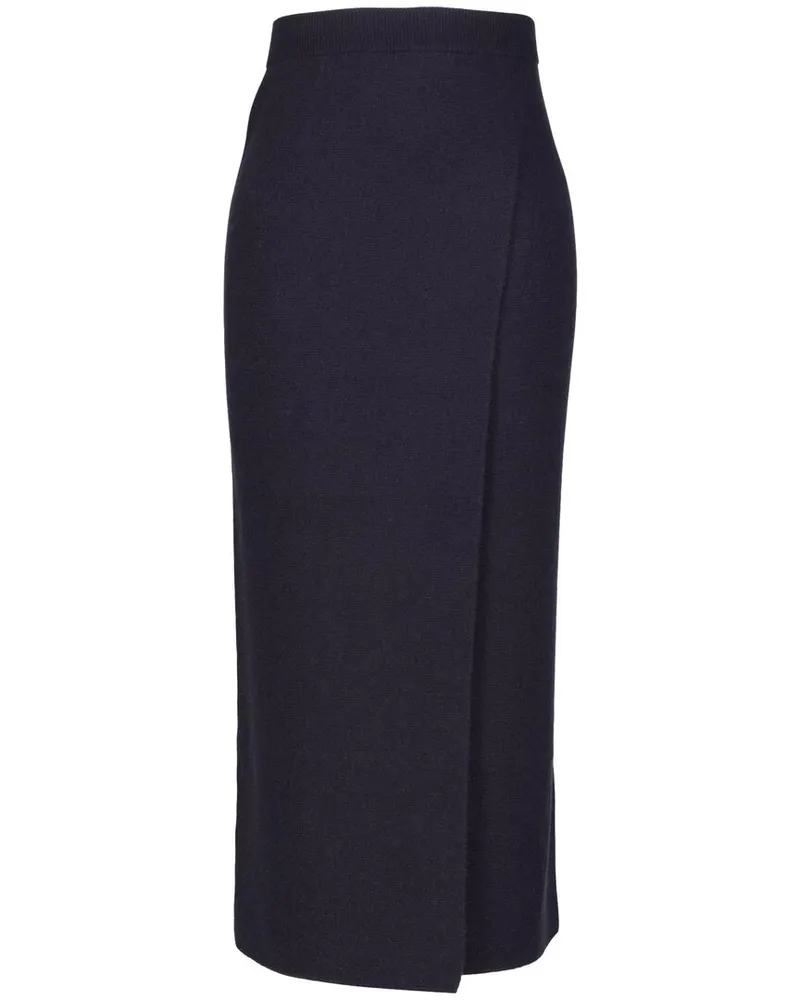 Max Mara Damen Rock aus Wolle mit Kaschmir UMBRIA Marine