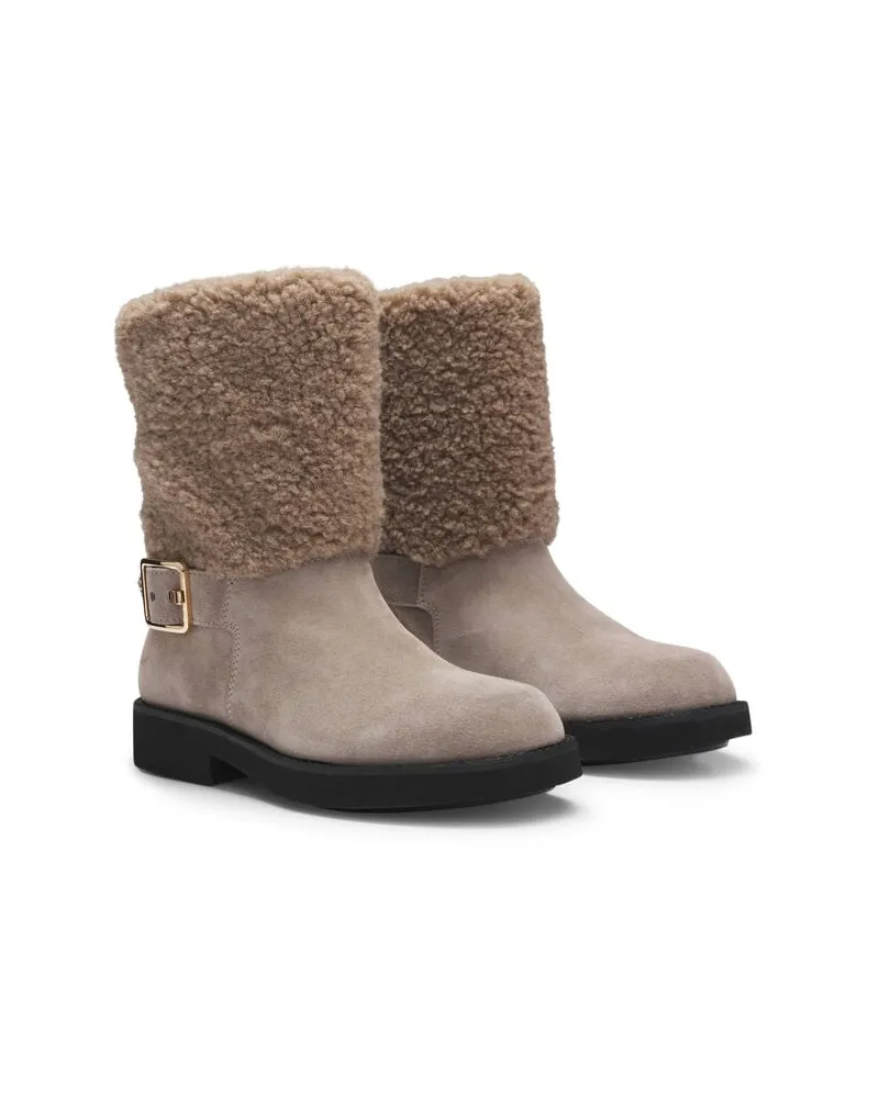 HUGO BOSS Damen Boots aus Leder ELERI Braun