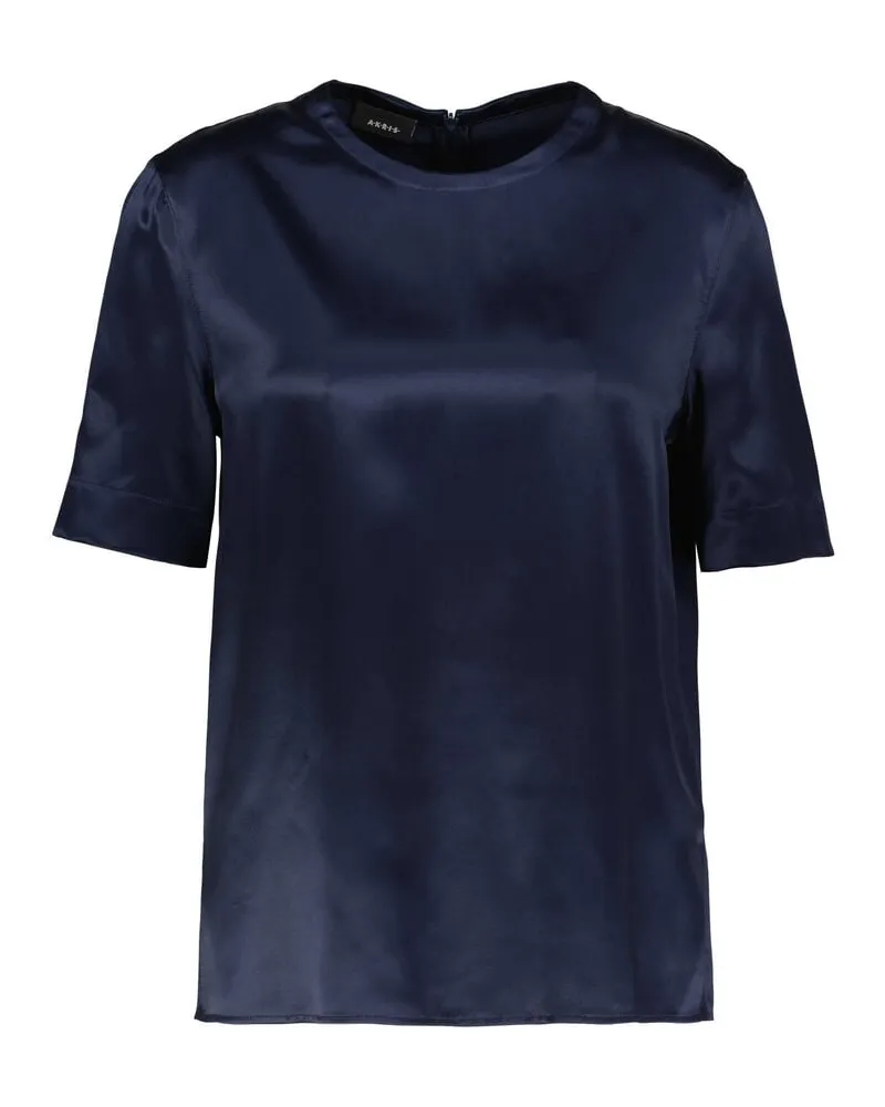 Akris Damen Seidenbluse Marine