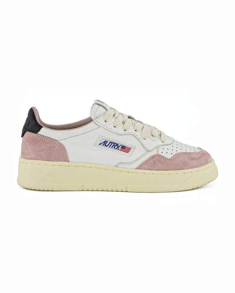 AUTRY Damen Sneaker MEDIALIST LOW aus Leder und Wildleder Weiss
