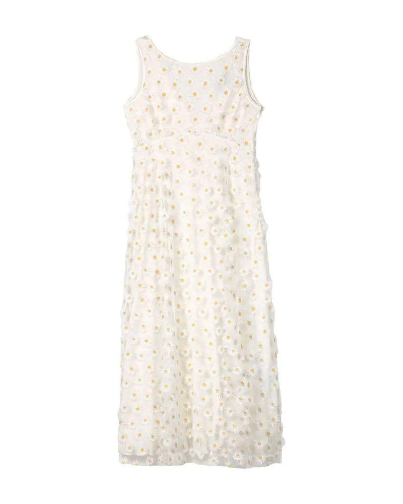 Luisa Cerano Damen Kleid mit Blüten Weiss