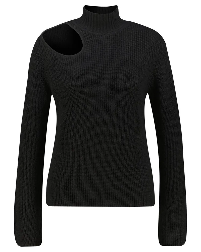 HUGO BOSS Damen Strickpullover mit Wolle und Kaschmir SHEVANNI Schwarz