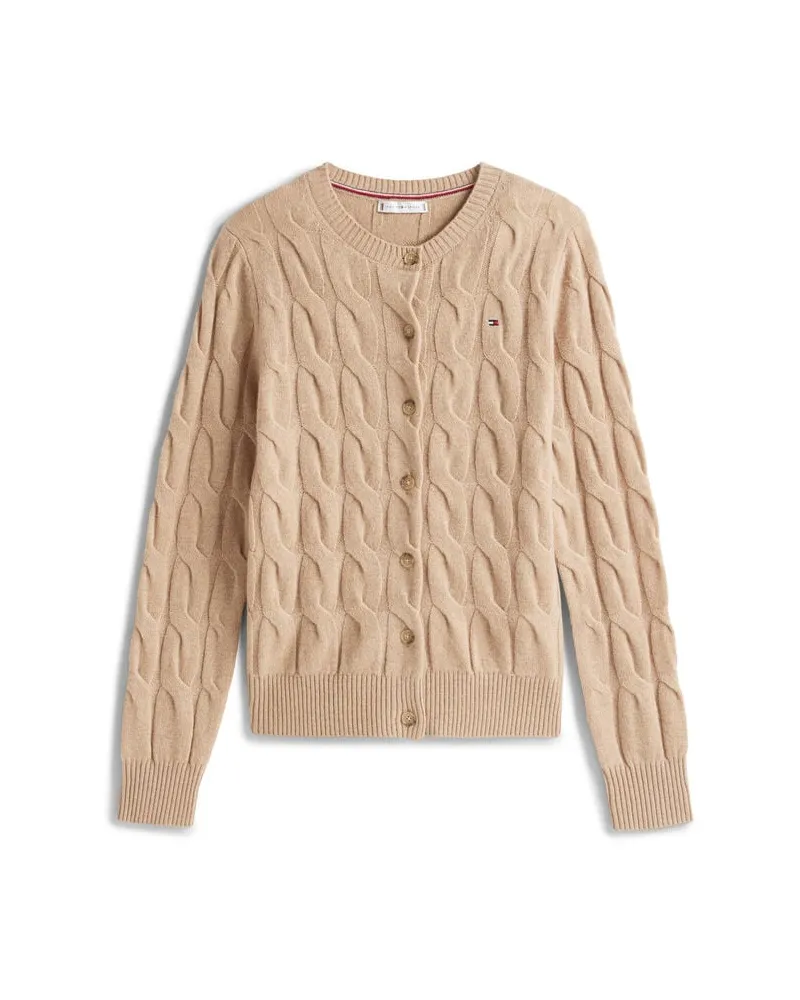 Tommy Hilfiger Damen Strickjacke aus Wolle Regular Fit Beige