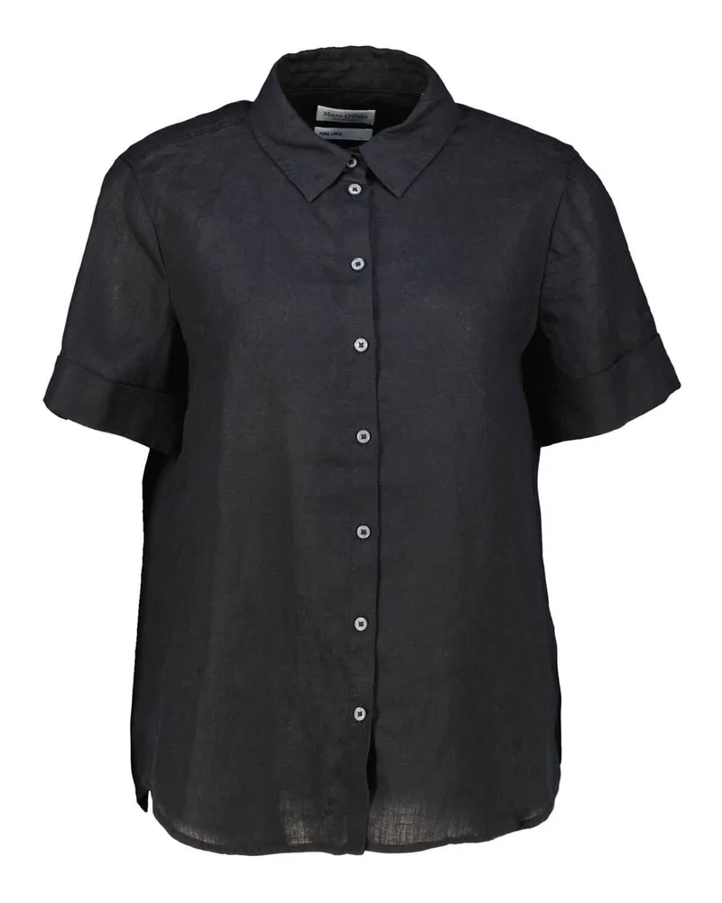 Marc O'Polo Damen Leinenbluse Regular Fit Schwarz