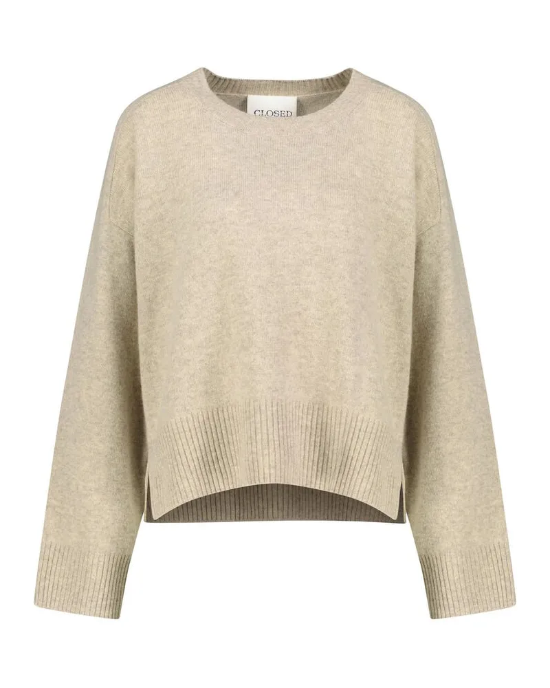 Closed Damen Strickpullover aus Merinowolle Beige
