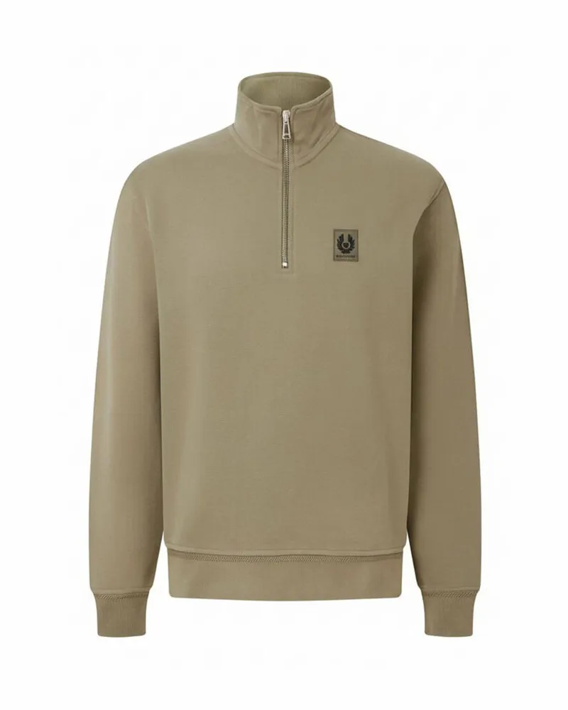Belstaff Herren Sweatshirt mit Troyer-Kragen Olive
