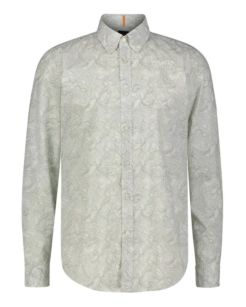 HUGO BOSS Herren Freizeithemd RICKERT_M Regular Fit Weiss