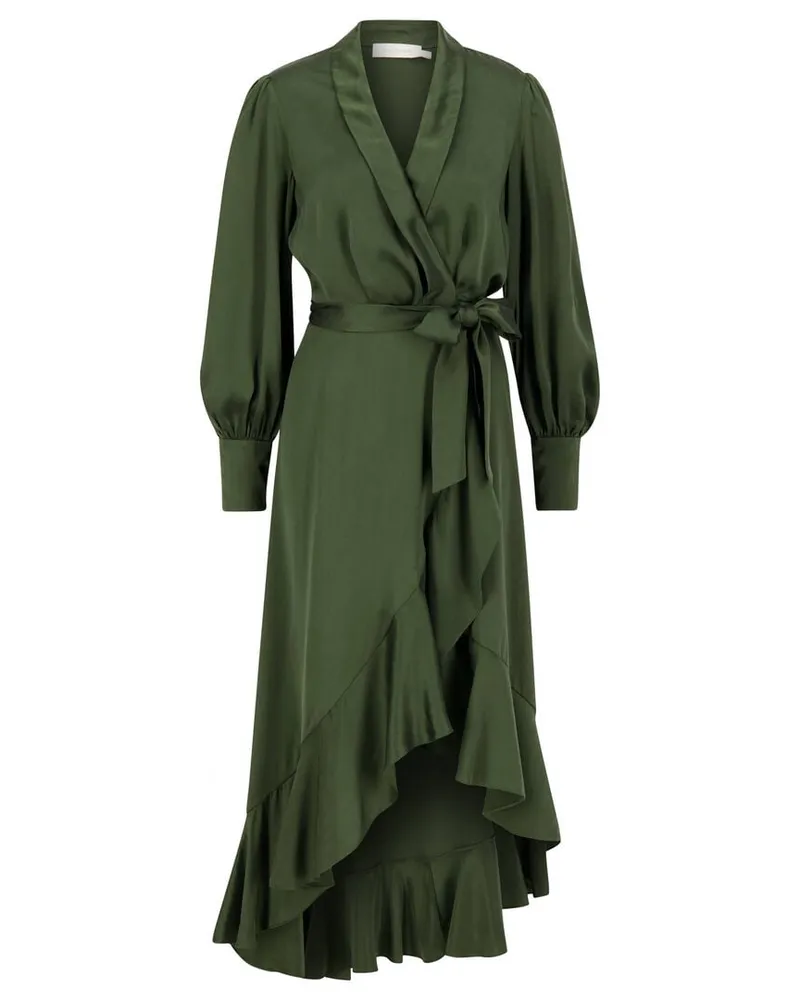 Zimmermann Damen Wickelkleid aus Seide Midi Smaragd