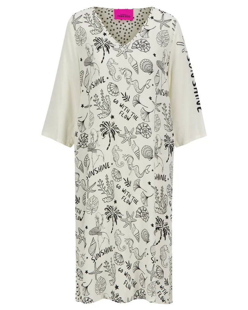 Frogbox Damen Kleid SEALIFE Weiss