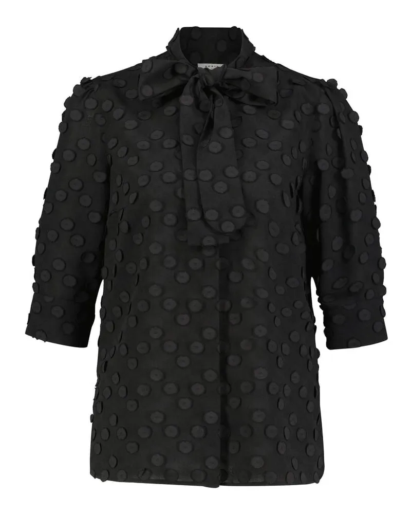 Akris Damen Bluse mit Schleife Schwarz