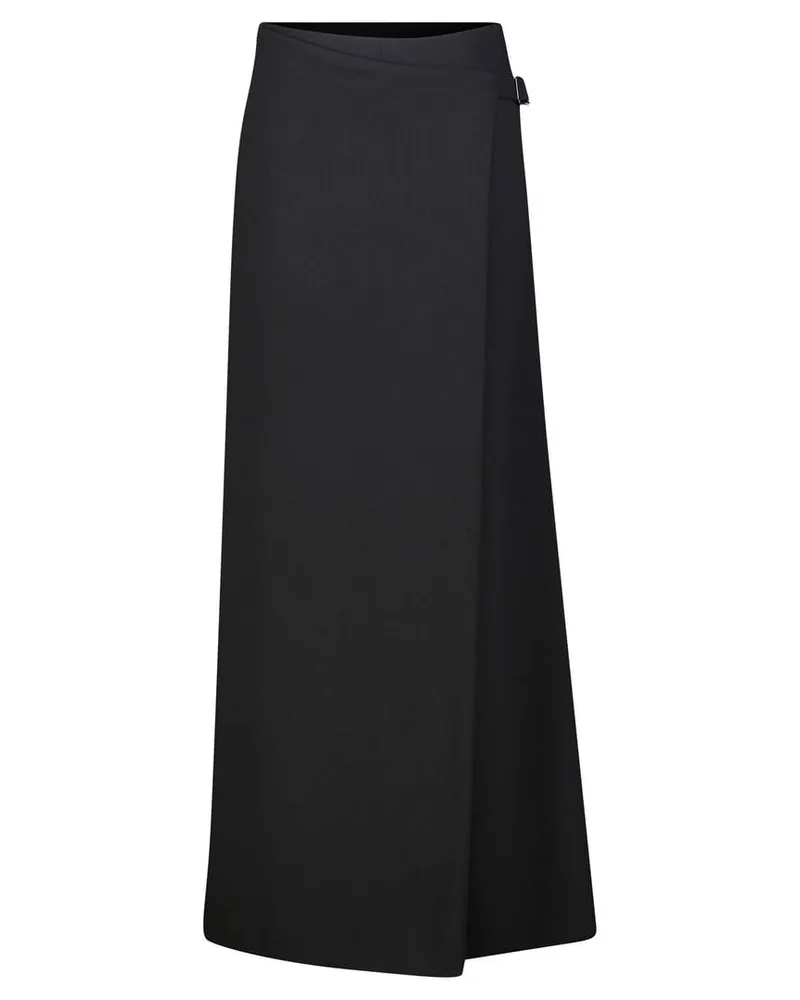 Akris Damen Hose mit Wolle im Wickeldesign FOSS Schwarz