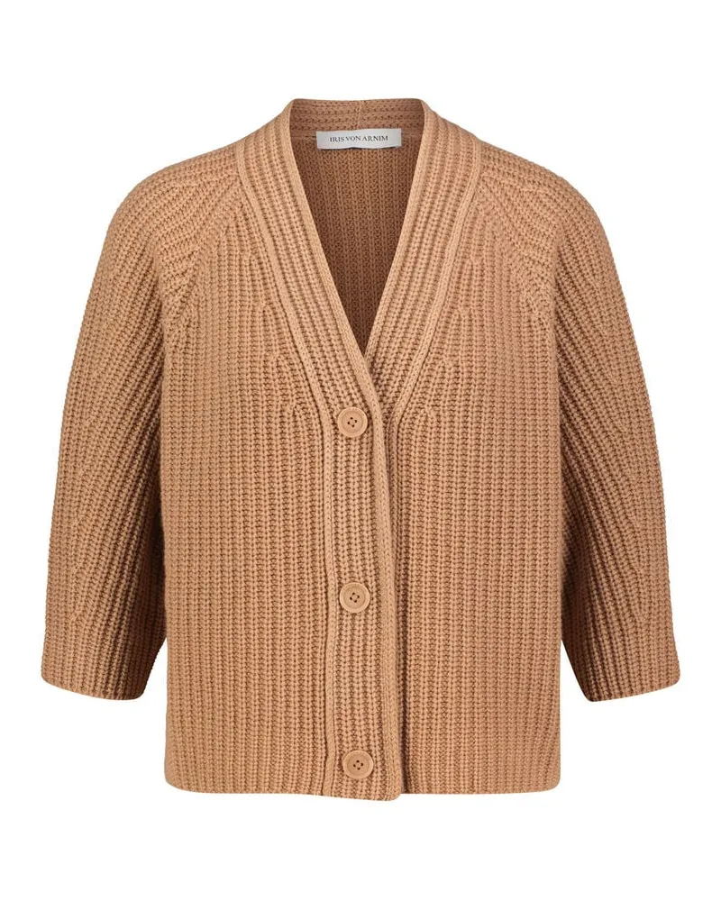 Iris von Arnim Damen Strickjacke aus Kaschmir FALLOU BUTTON Camel