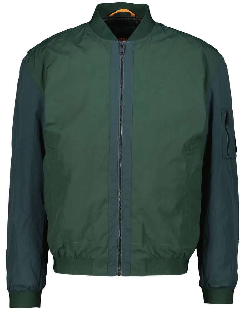 HUGO BOSS Herren Bomberjacke OLMEC Relaxed Fit Grün