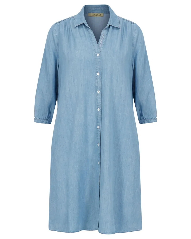 Smith & Soul Damen Hemdblusenkleid aus Lyocell Blue