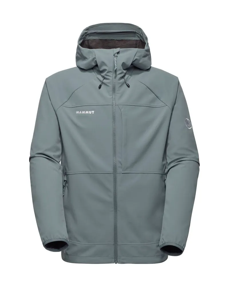 Mammut Herren Softshelljacke ULTIMATE COMFORT SO HOODED JACKET Regular Fit aus recyceltem Polyamid Dunkelgrau