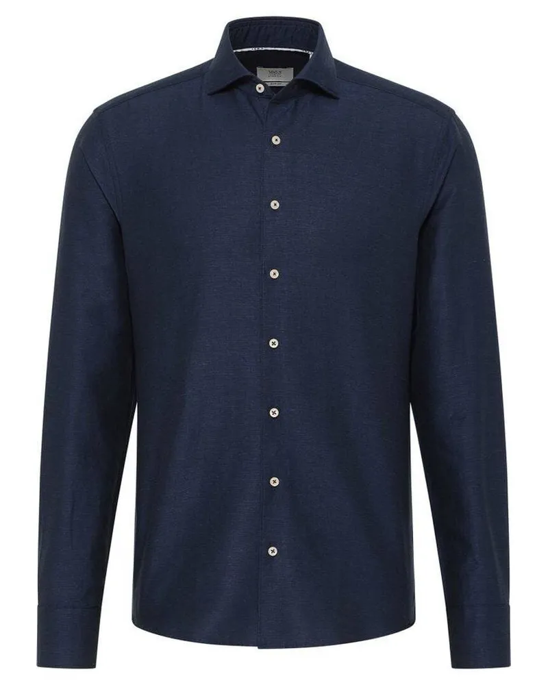 Eterna Herren Hemd Slim Fit Langarm Marine