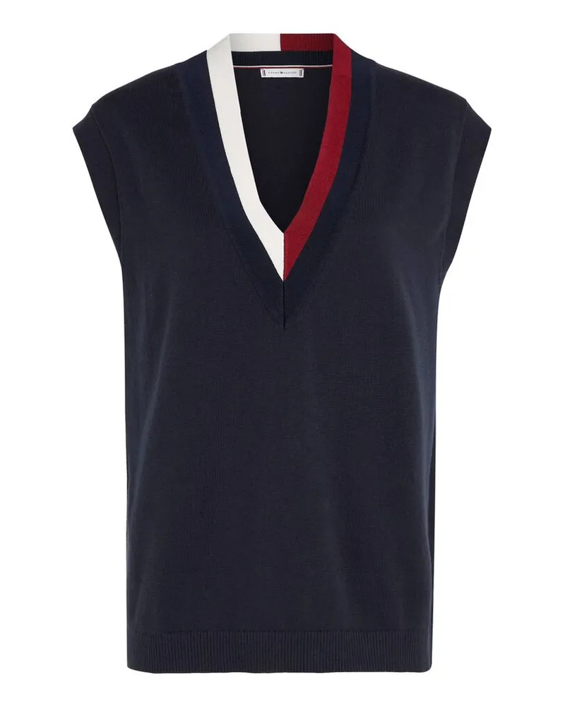 Tommy Hilfiger Damen Pullunder GLOBAL STRIPE SWEATER VEST Marine