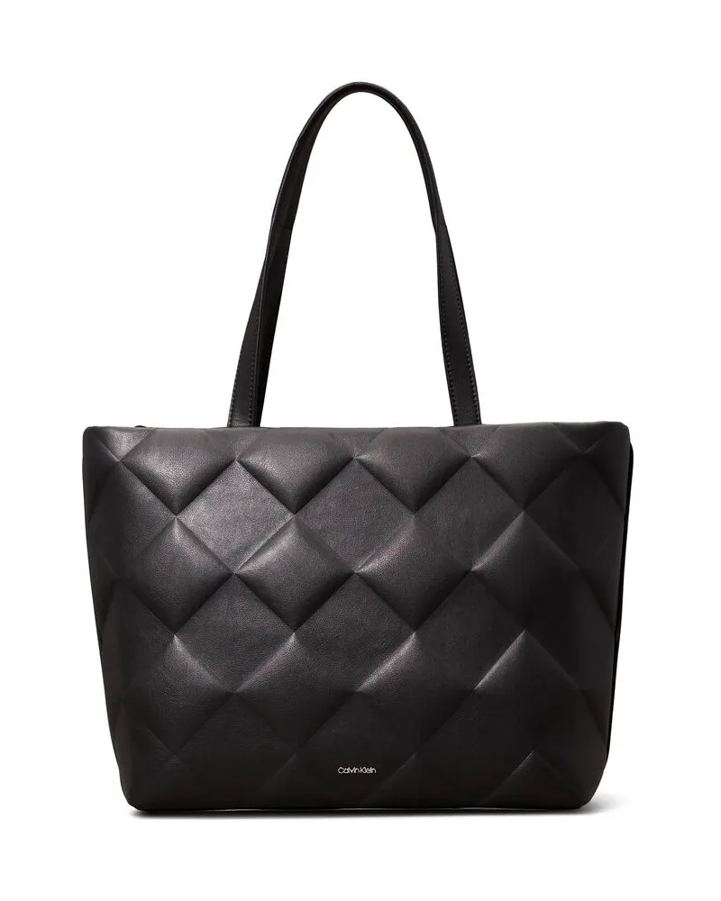 Calvin Klein Damen Tasche DIAMOND QUILT MEDIUM Schwarz