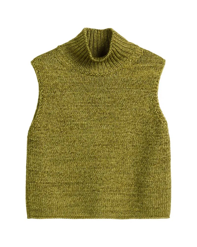 Marc O'Polo Damen Pullunder aus Merinowolle Oliv