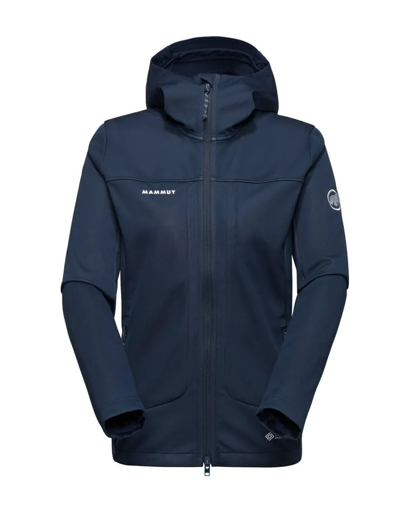 Mammut Damen Softshelljacke ULTIMATE VIII SO HOODED JACKET Regular Fit aus recyceltem Polyester Marine