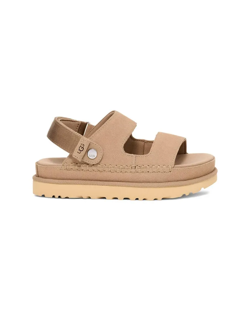 UGG Damen Sandalen aus Veloursleder GOLDENSTAR GLIDE Sand