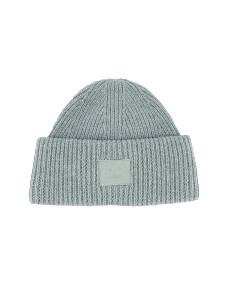Acne Studios Herren Strickmütze aus Wollle und Yak PANA FACE YAK BEANIE Bleu