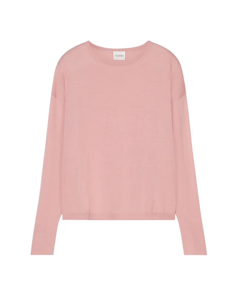 Closed Damen Strickpullover aus Wolle und Seide Pink