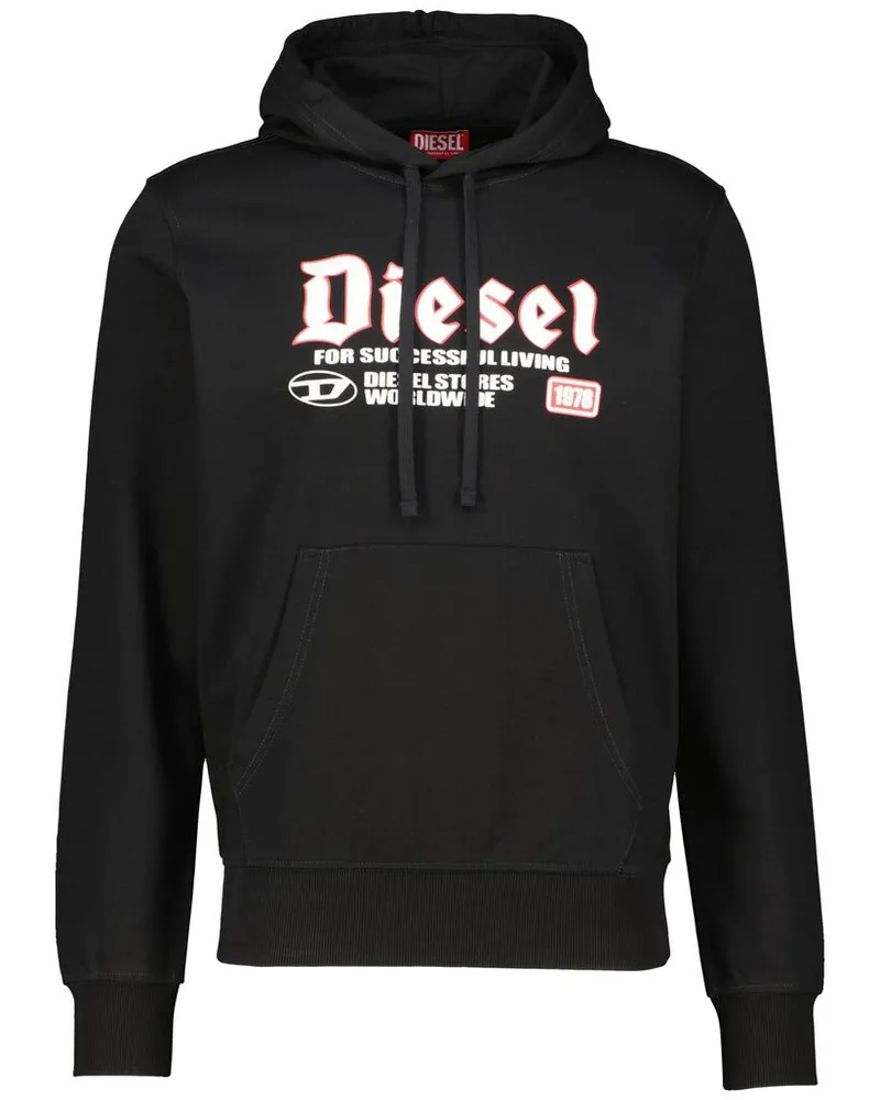 Diesel Herren Hoodie GINN-HOOD-K45 Regular Fit Schwarz