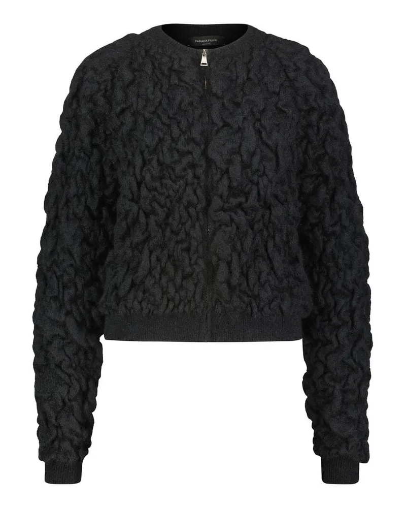 Fabiana Filippi Damen Strickjacke mit Mohair Schwarz