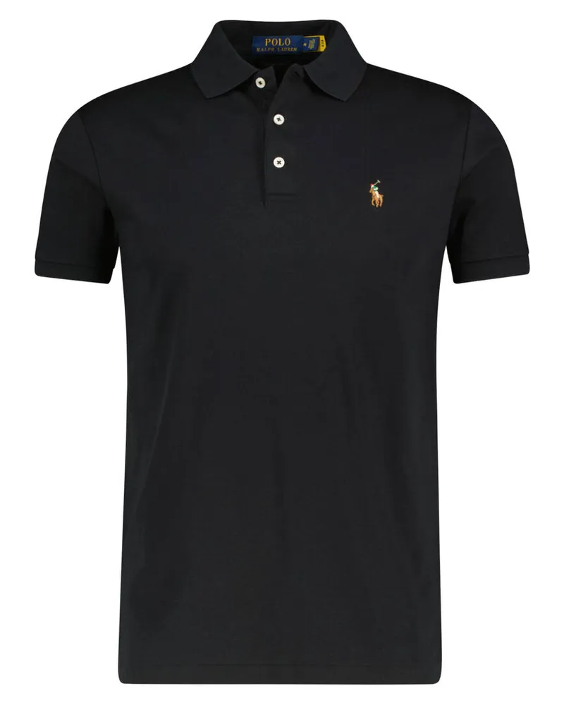 Ralph Lauren Herren Poloshirt Slim Fit Kurzarm Schwarz