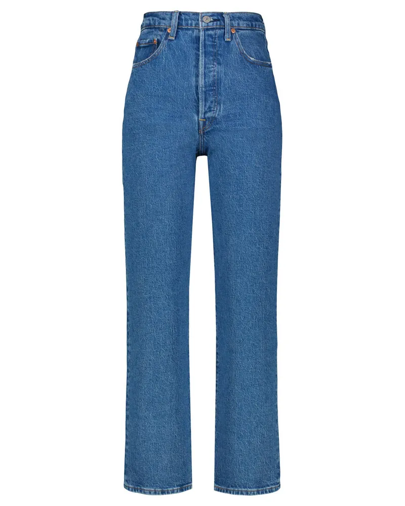 Levi's Damen Jeans RIBCAGE STRAIGHT ANKLE JAZZ  verkürzt Blue