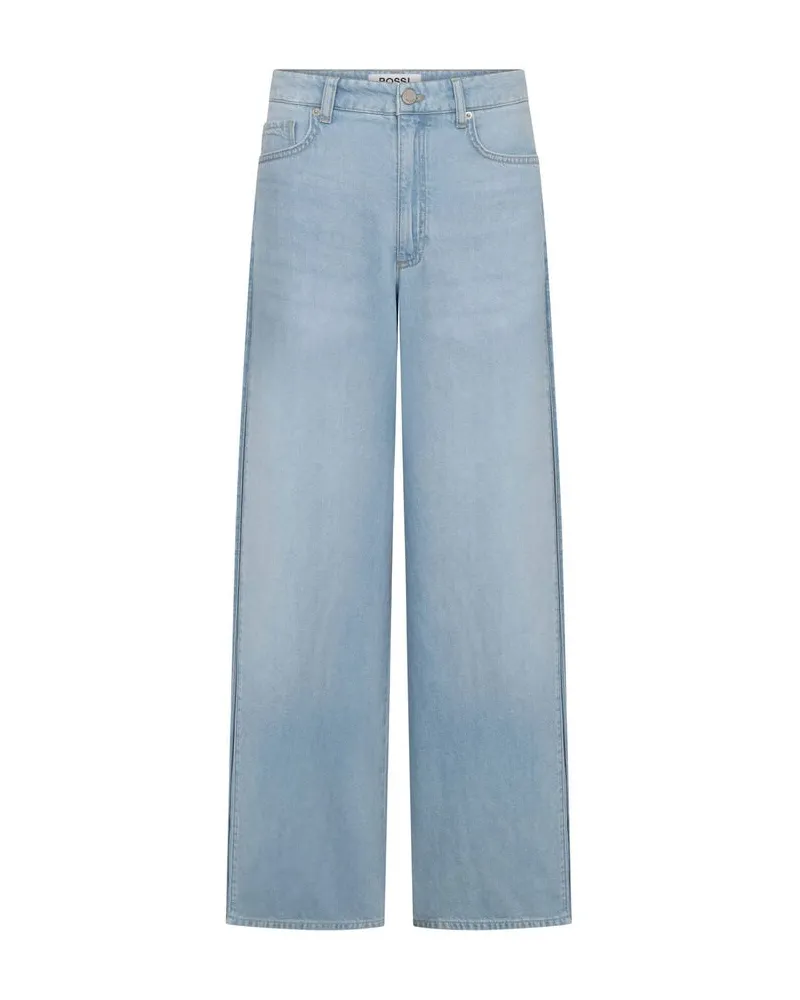 Rossi Damen Jeans TAYRA Wide Leg Bleu