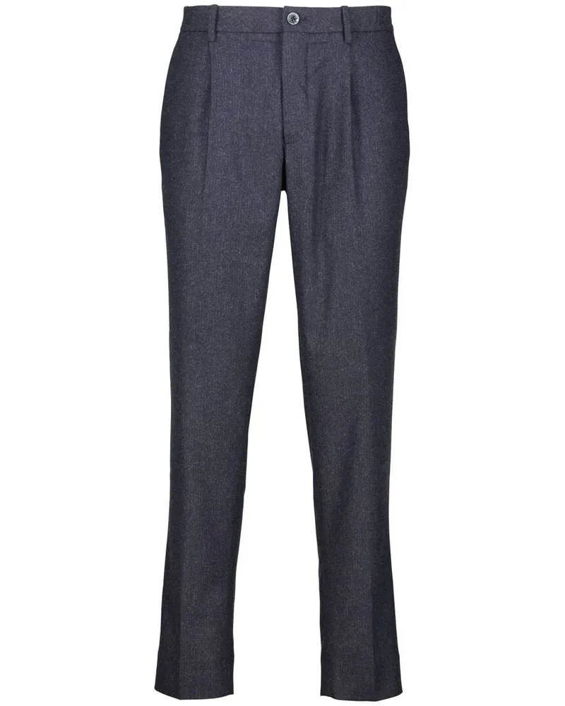 GTA Herren Flanellhose mit Bundfalten DENNIS Blau