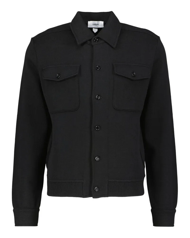 LARDINI Herren Strickjacke aus Wolle Schwarz