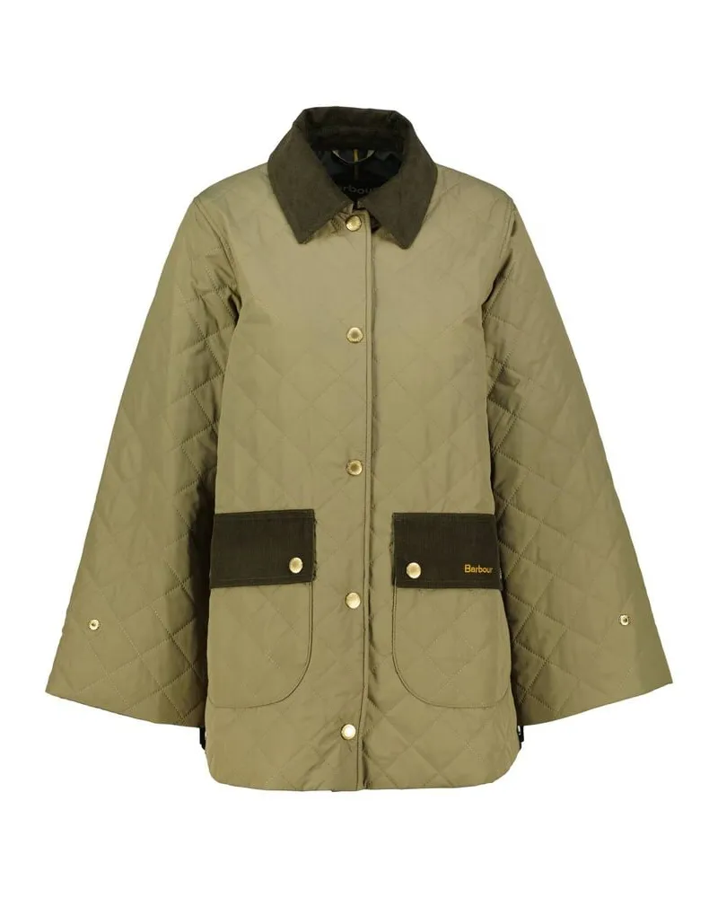 Barbour Damen Steppjacke mit Cordkragen CORINNE Relaxed Fit Khaki