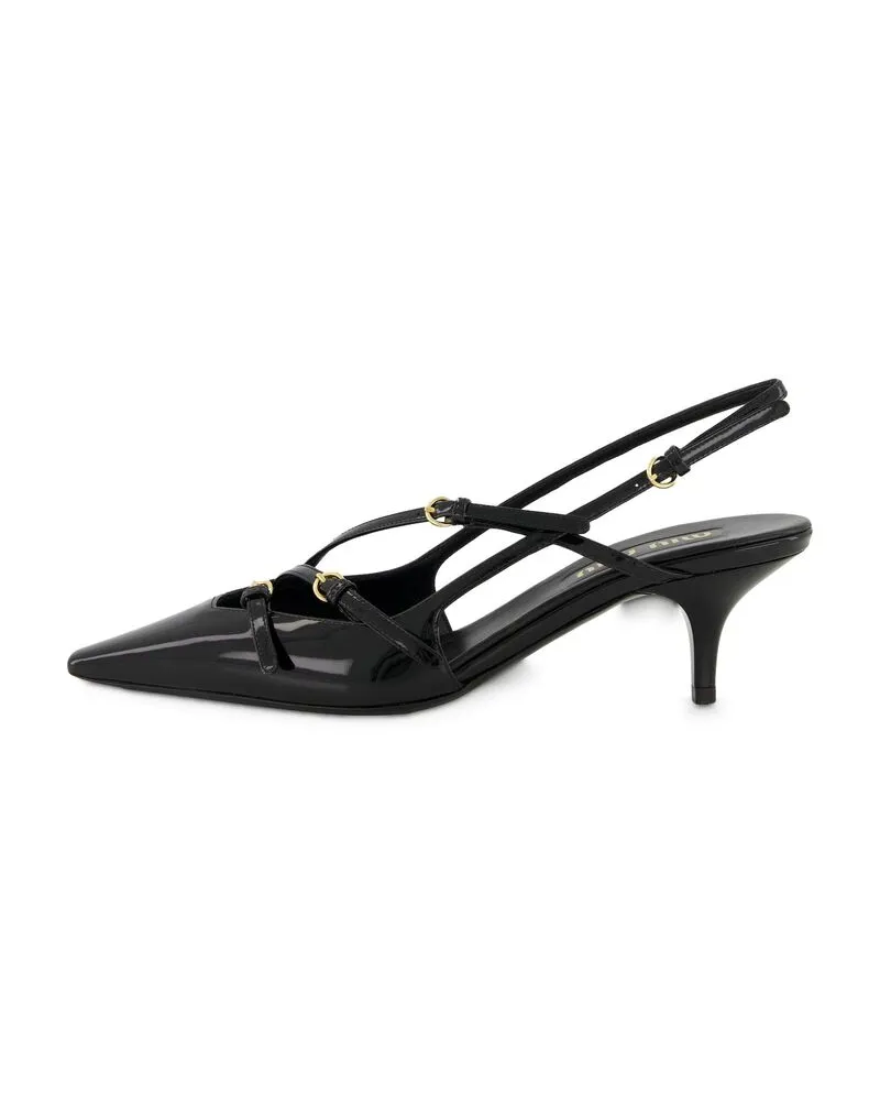 Miu Miu Damen Slingbacks aus Lackleder Schwarz