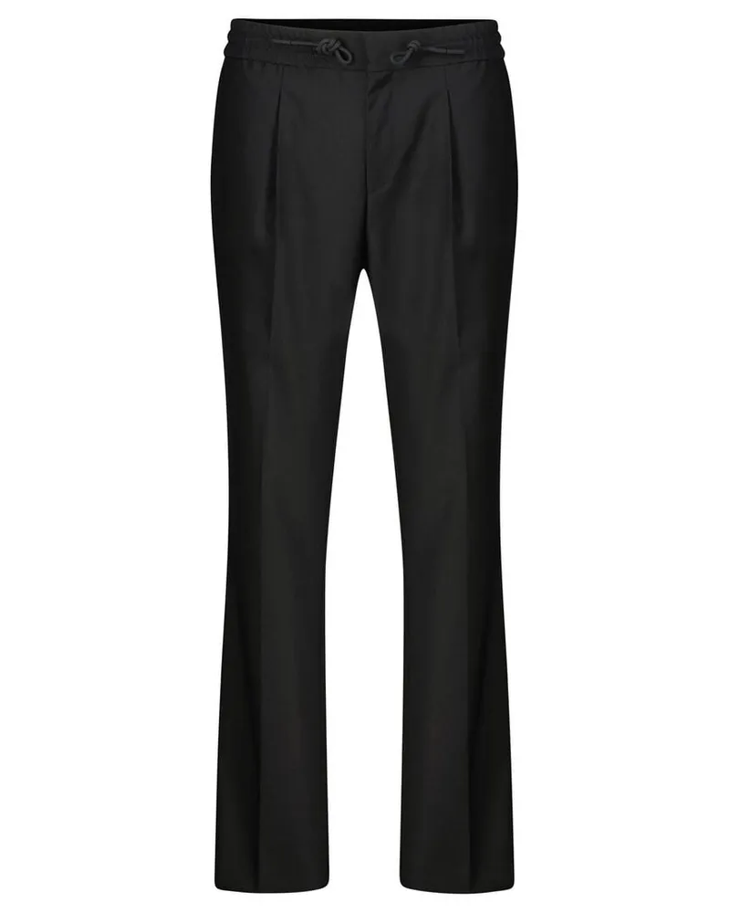 HUGO BOSS Herren Bundfaltenhose mit Wolle GETLIN251F3 Slim Fit Schwarz
