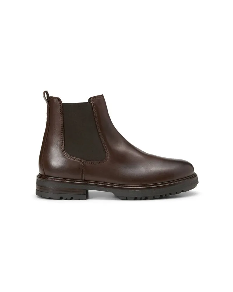 Marc O'Polo Herren Chelsea Boots aus Leder Braun