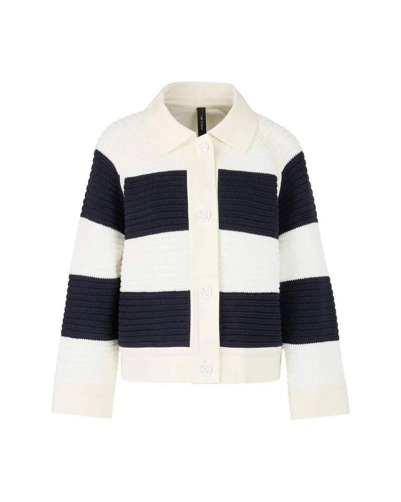 Marc Cain Damen Strickjacke mit Baumwolle Marine