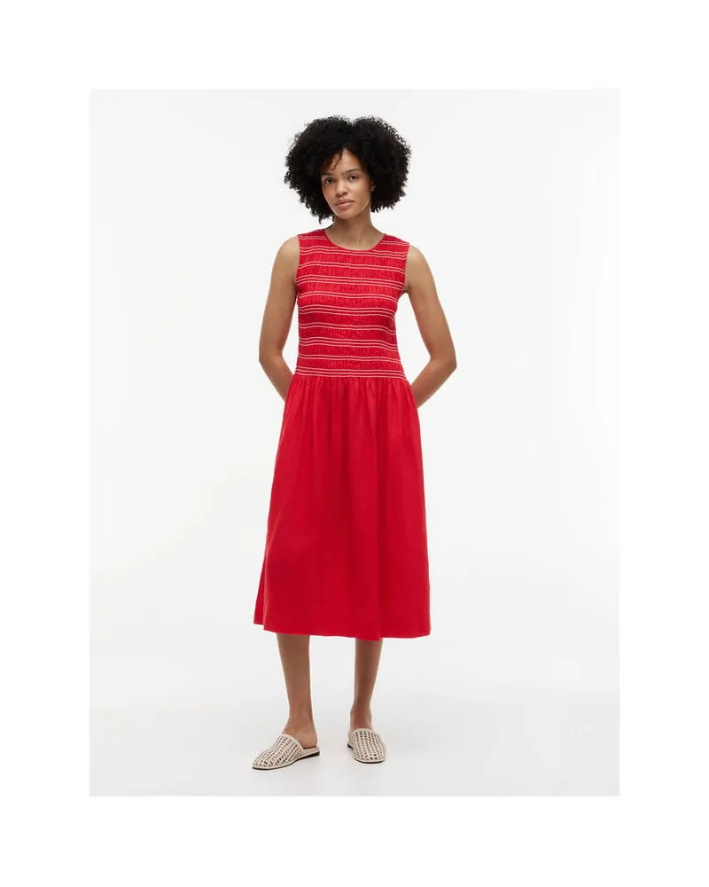 Tommy Hilfiger Damen Kleid aus Leinen Rot