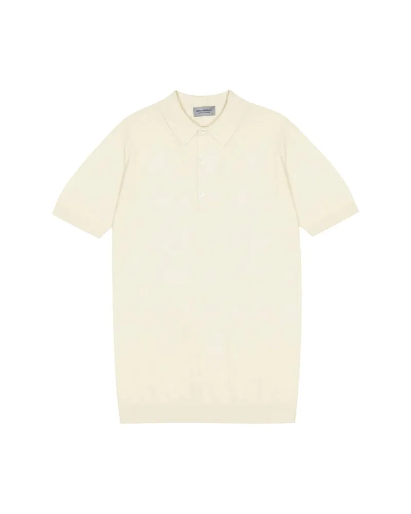John Smedley Herren Poloshirt ROTH Kurzarm Weiß