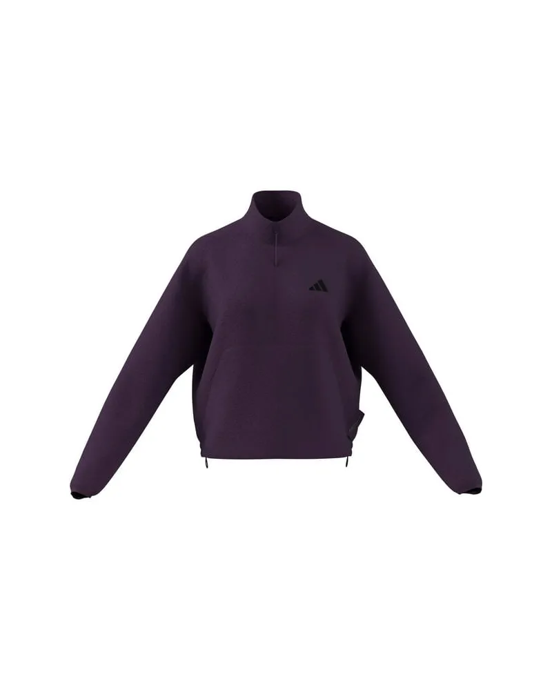 adidas Damen Fleecepullover Loose Fit Pflaume