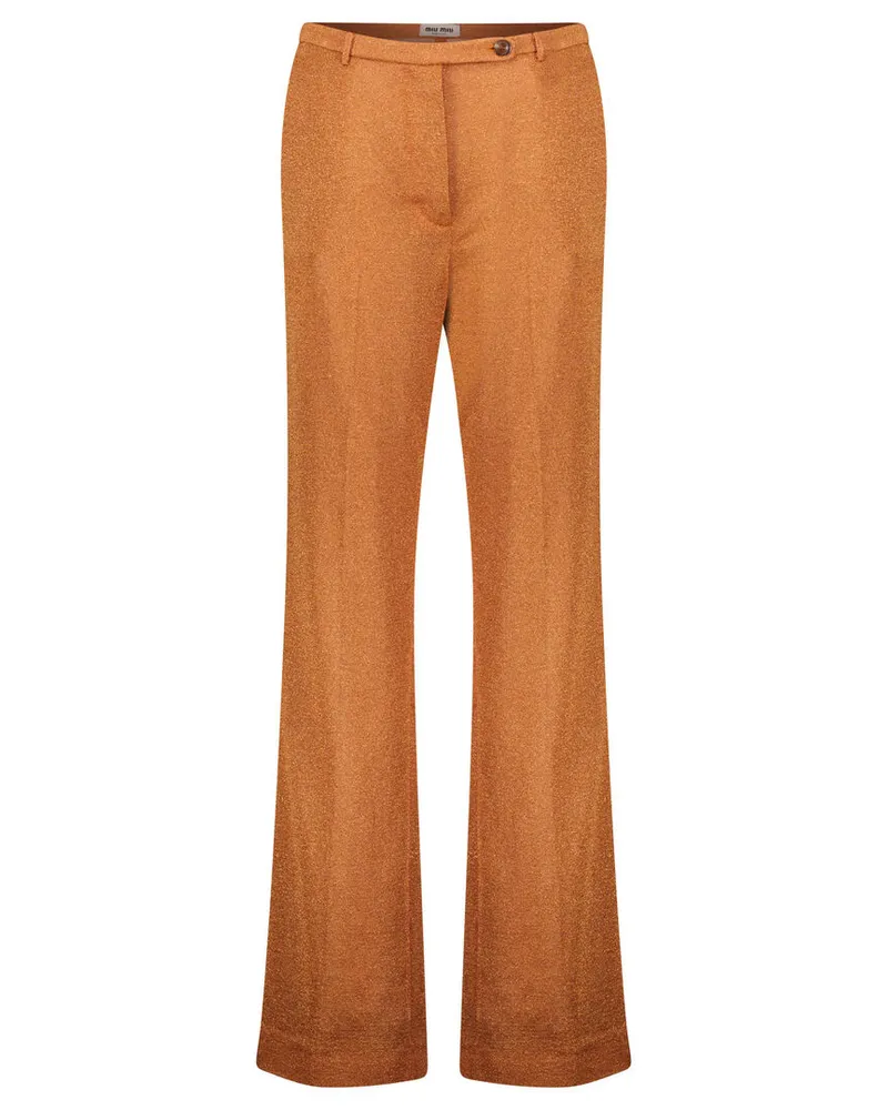 Miu Miu Damen Hose aus Lurex Orange