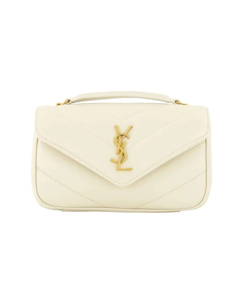 Saint Laurent Damen Umhängetasche LOULOU MINI Offwhite