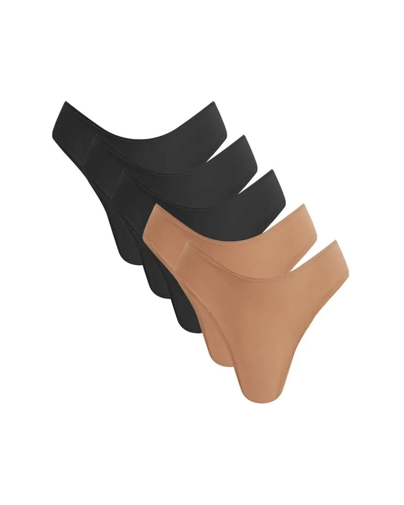 SKIMS Damen String 5er-Pack Schwarz
